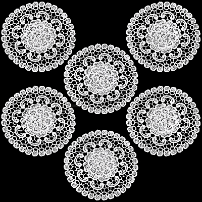 Flower Polyester Embroidery Lace Coasters AJEW-CN0007-46A-1