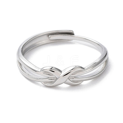 Non-Tarnish 304 Stainless Steel Infinity Adjustable Rings RJEW-D006-17P-1