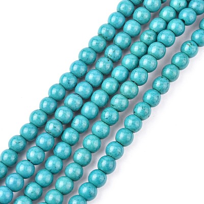 Synthetic Turquoise Beads Strands TURQ-G106-6mm-02E-1