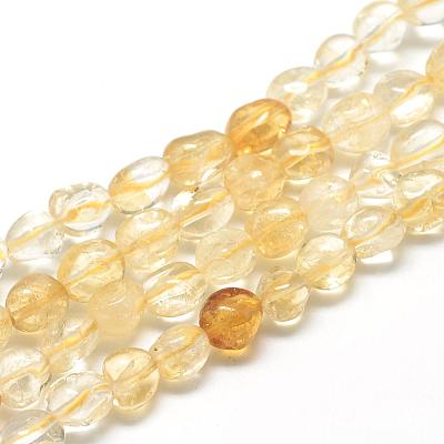 Natural Citrine Beads Strands G-R445-6x8-16-1