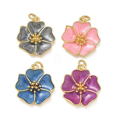 Brass Enamel Pendants KK-CBAD9DF-03G-F-1