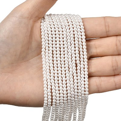Eco-Friendly Dyed Glass Pearl Round Beads Strands HY-A002-3mm-RB001-1