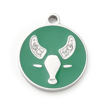 Twelve Constellations 304 Stainless Steel Enamel Pendants SA-CBAAE04-01P-02-1