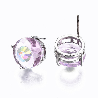 Brass Stud Earrings GLAA-S193-039A-P-1