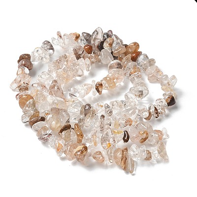 Natural Rutilated Quartz Beads Strands X-G-M205-96-1