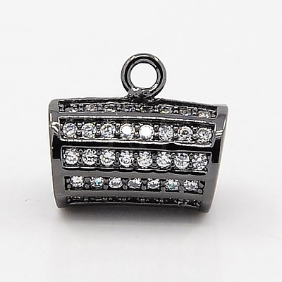 CZ Jewelry Findings Brass Micro Pave Cubic Zirconia Tube Bails ZIRC-M012-05-NR-1