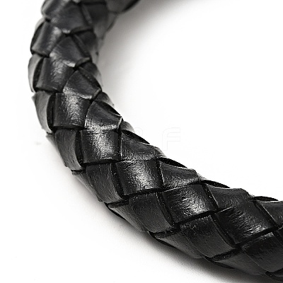 Leather Braided Round Cord Bracelet BJEW-E009-06AS-1
