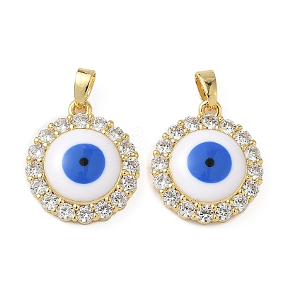 Brass Micro Pave Cubic Zirconia Pendants KK-I371-38G-01-1