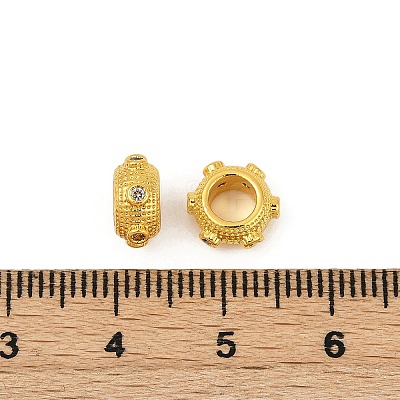 Brass Cubic Zirconia European Beads KK-Q081-11MG-1