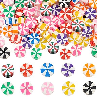 200Pcs 10 Colors Handmade Polymer Clay Beads CLAY-SC0001-80-1
