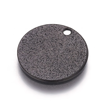 304 Stainless Steel Textured Pendants STAS-I098-01-12mm-B-1