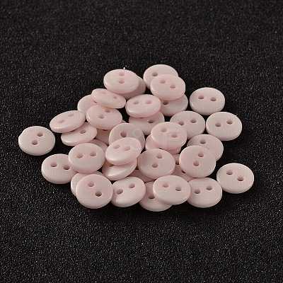 2-Hole Flat Round Resin Sewing Buttons for Costume Design BUTT-E119-20L-16-1