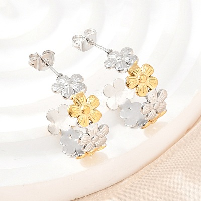 304 Stainless Steel Stud Earrings for Women SA-CBA45D5-25GP-1