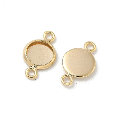 Flat Round Brass Connector Cabochon Settings KK-K414-13G-G-1