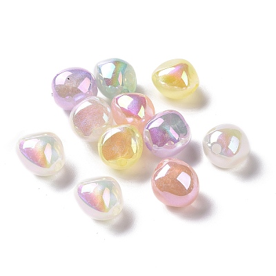 UV Plating Rainbow Iridescent ABS Plastic Glitter Beads KY-G025-07-1
