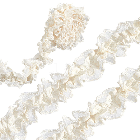 Cotton Pleated Elastic Lace Ribbon OCOR-WH20006-30B-1