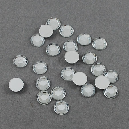 Transparent Acrylic Rhinestone Cabochons GACR-S006-6mm-01-1