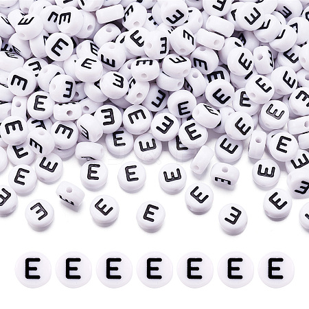 500Pcs Acrylic Horizontal Hole Letter Beads OACR-YS0001-03E-1