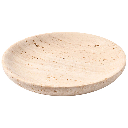 1Pc Flat Round Shape Marble Desktop Storage Tray AJEW-BBC0002-56-1