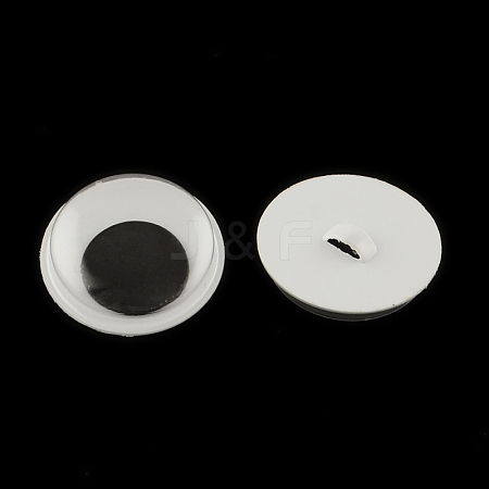 Black & White Plastic Wiggle Googly Eyes Buttons DIY Scrapbooking Crafts Toy Accessories KY-S002A-12mm-1