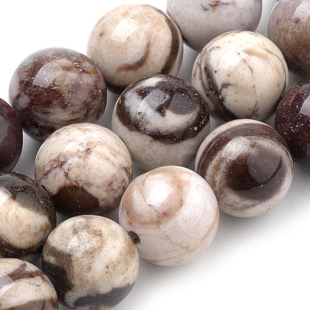 Natural Zebra Jasper Beads Strands G-S259-30-6mm-1