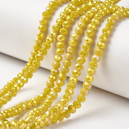 Electroplate Opaque Glass Beads Strands EGLA-A034-P4mm-T09-1