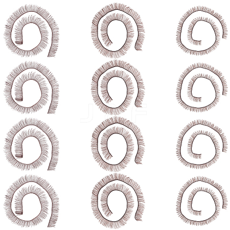 15Pcs 3 Styles Plush Craft Doll Eyelashes Strips DOLL-CP0001-07B-1