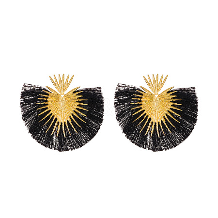 Fan Tassel Geometric Alloy Stud Earrings WH-WGFAF47-01-1