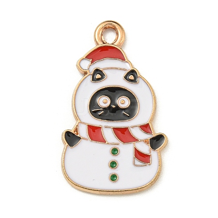 Christmas Kitty Alloy Enamel Pendants X-ENAM-I060-02C-1