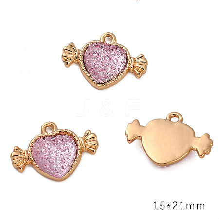 Golden Alloy Resin Rhinestine Pendants PW-WGCBCC2-01-1