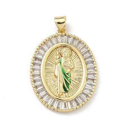 Brass Micro Pave Cubic Zirconia Pendants KK-H537-27B-G-1