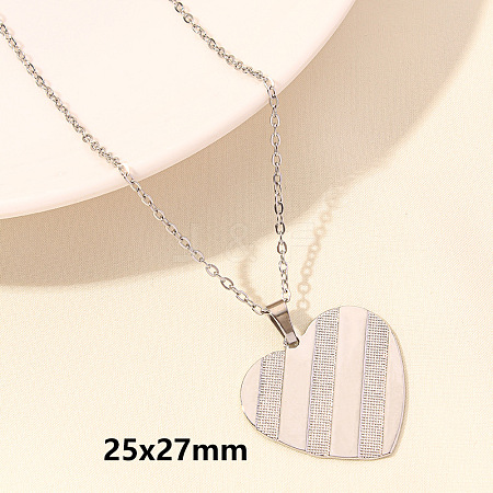 Stainless Steel Heart-Shaped Necklace Jewelry Luxury DIY Accessories PVD Vacuum Plating ZC7092-5-1