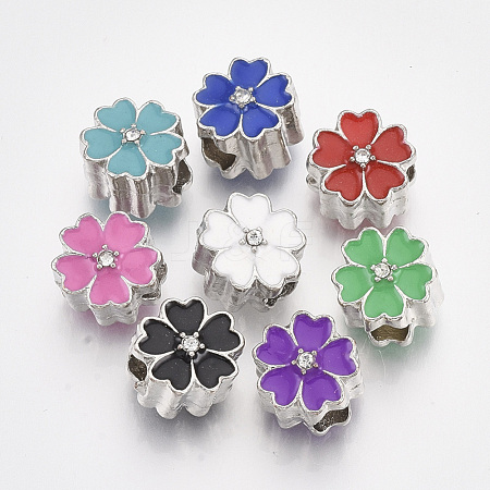 Platinum Plated Alloy European Beads MPDL-S067-27-1