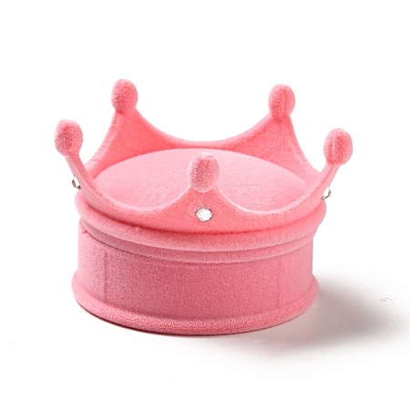 Flocking Plastic Crown Finger Ring Boxes CON-B008-01D-1