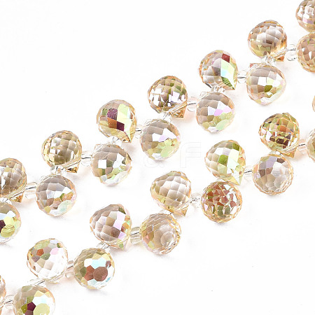 Transparent Glass Beads Strands GLAA-T006-14D-1