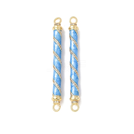 Brass Micro Pave Clear Cubic Zirconia Connector Charms KK-C143-50G-01-1