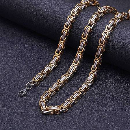 Titanium Steel Byzantine Chain Necklaces for Men FS-WG56795-44-1