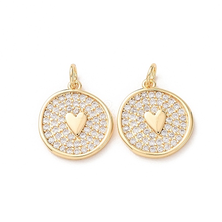 Valentine's Day Brass Micro Pave Clear Cubic Zirconia Pendants KK-A304-24E-G-1