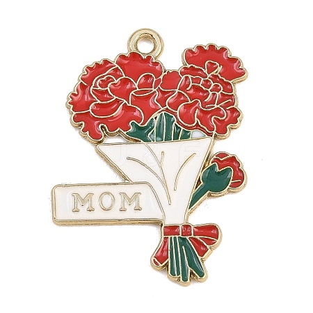 Mother's Day Alloy Enamel Pendants FIND-E054-04C-1