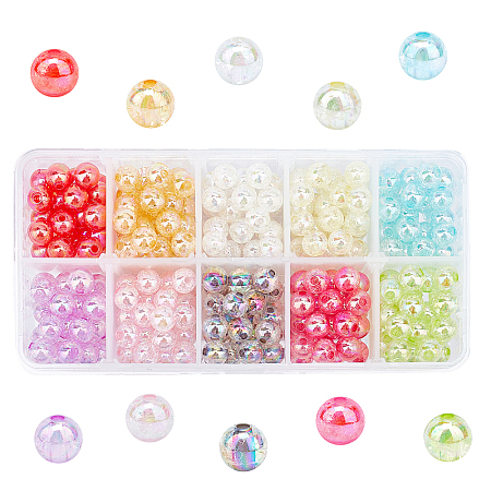 Electroplate Crackle Glass Beads CCG-PH0003-14B-1