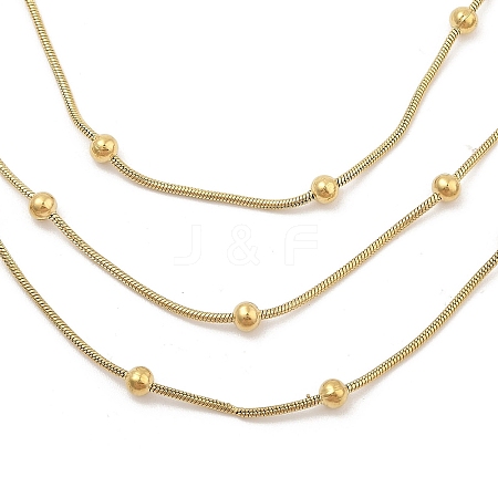 304 Stainless Steel Multi Layered Necklaces NJEW-H044-03G-1