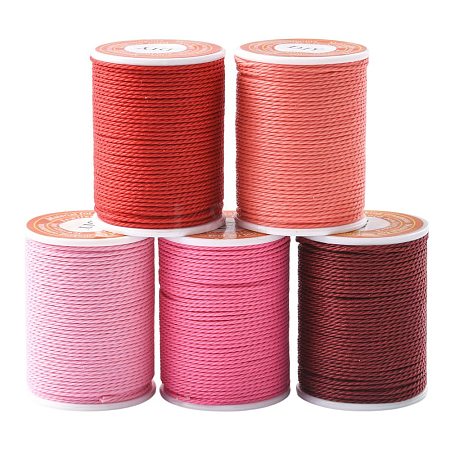 5 Rolls 5 Colors Round Waxed Polyester Cord YC-FS0001-02E-1