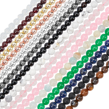 15 Strands 15 Style Natural & Synthetic Gemstone Beads Strands G-OC0002-10-1