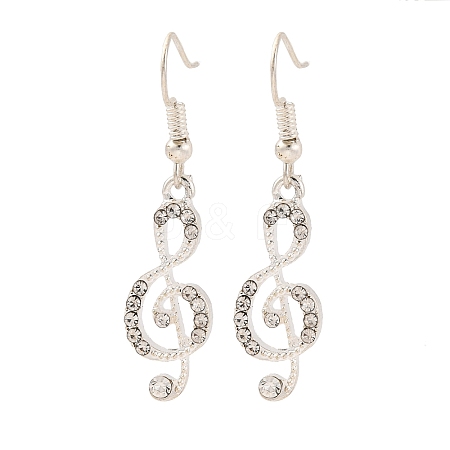 Musical Note Rhinestone Asymmetrical Earrings PW-WG64156-01-1