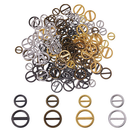 200Pcs 8 Colors Flat Round Alloy Buckle Clasps FIND-GL0001-99-1