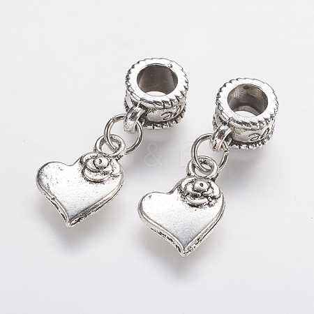 15Pcs Tibetan Style Alloy European Dangle Charms MPDL-ZF0001-09-1