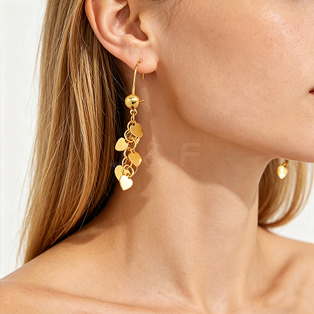 Brass Tassel Chain Dangle Earrings for Women UF0986-1