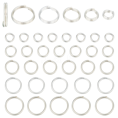 GOMAKERER 40Pcs 5 Styles 925 Sterling Silver Split Jump Rings STER-GO0001-08-1