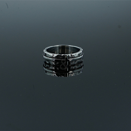 Retro 304 Stainless Steel Cross Finger Rings WG707A1-01-1