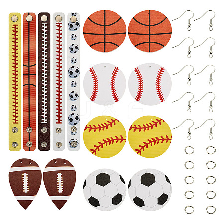  DIY Sport Theme Bracelet Earring Making Kit DIY-TA0005-86-1